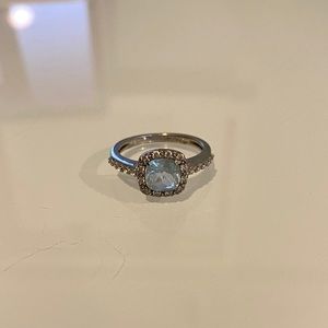 Aquamarine gemstone sterling silver ring